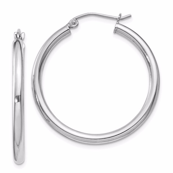 Jewelry - Sterling Silver 2.5mm Round Hoop Earrings